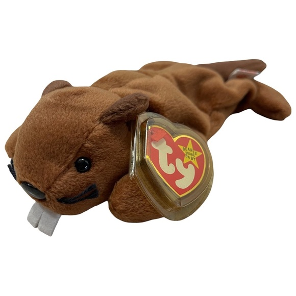 RARE "BUCKY" THE BEAVER TY BEanie BABY PVC Pellets Style #4016 - Picture 4 of 9